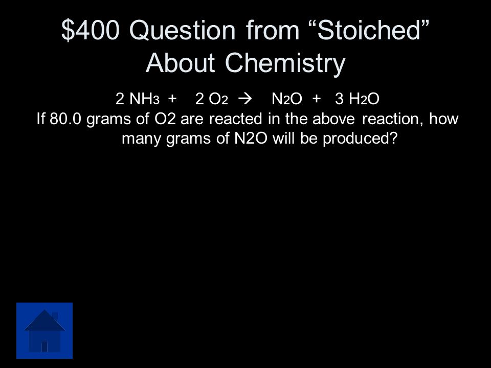 $400 Question from Stoiched About Chemistry