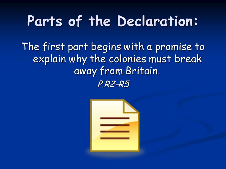 Parts of the Declaration: