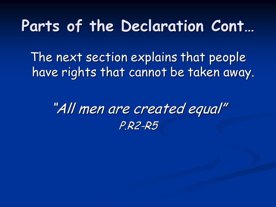 Parts of the Declaration Cont…