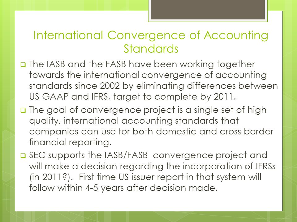 international convergence of accounting standards