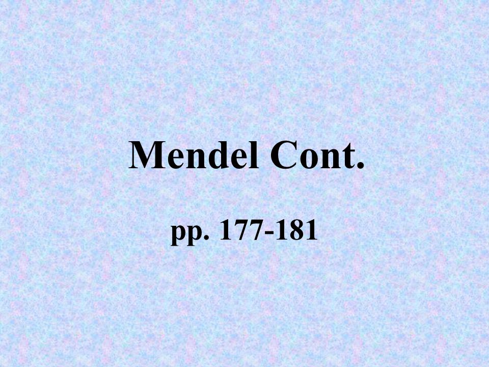 Mendel Cont. pp