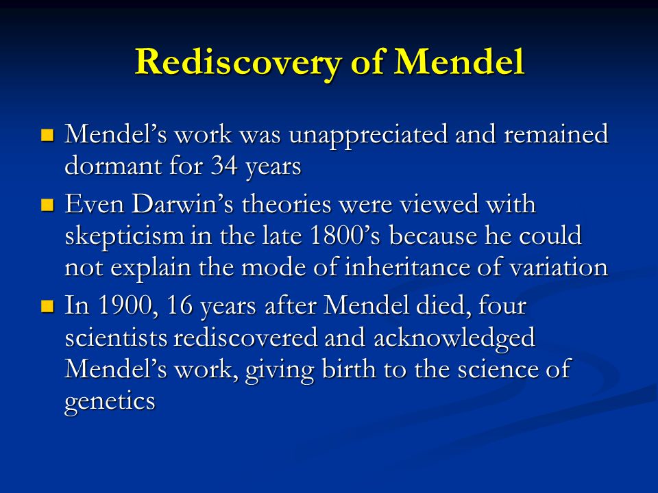 Mendel's Breakthrough - ppt video online download