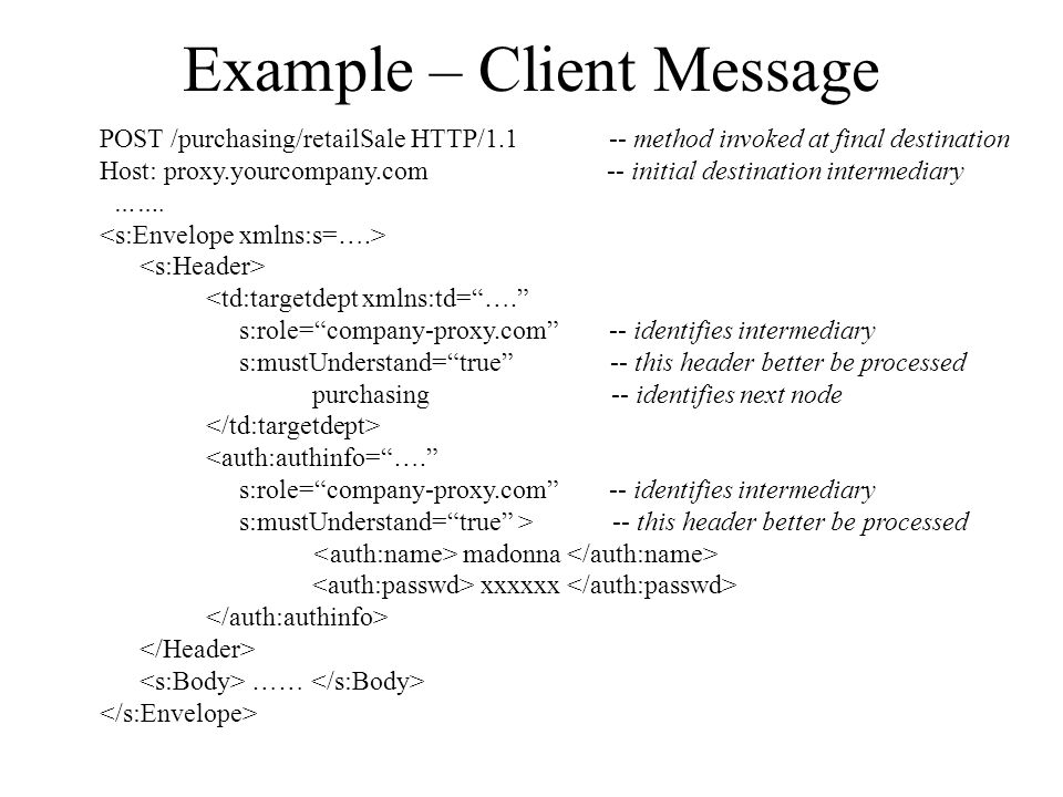 Example – Client Message