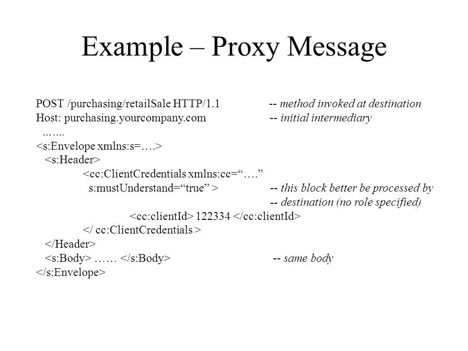 Example – Proxy Message