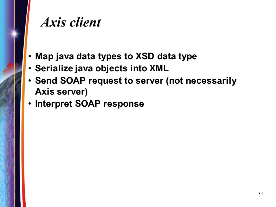 Axis client Map java data types to XSD data type