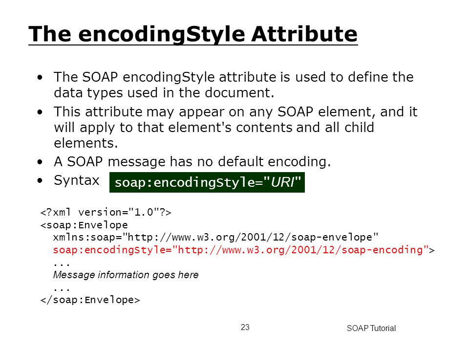 The encodingStyle Attribute