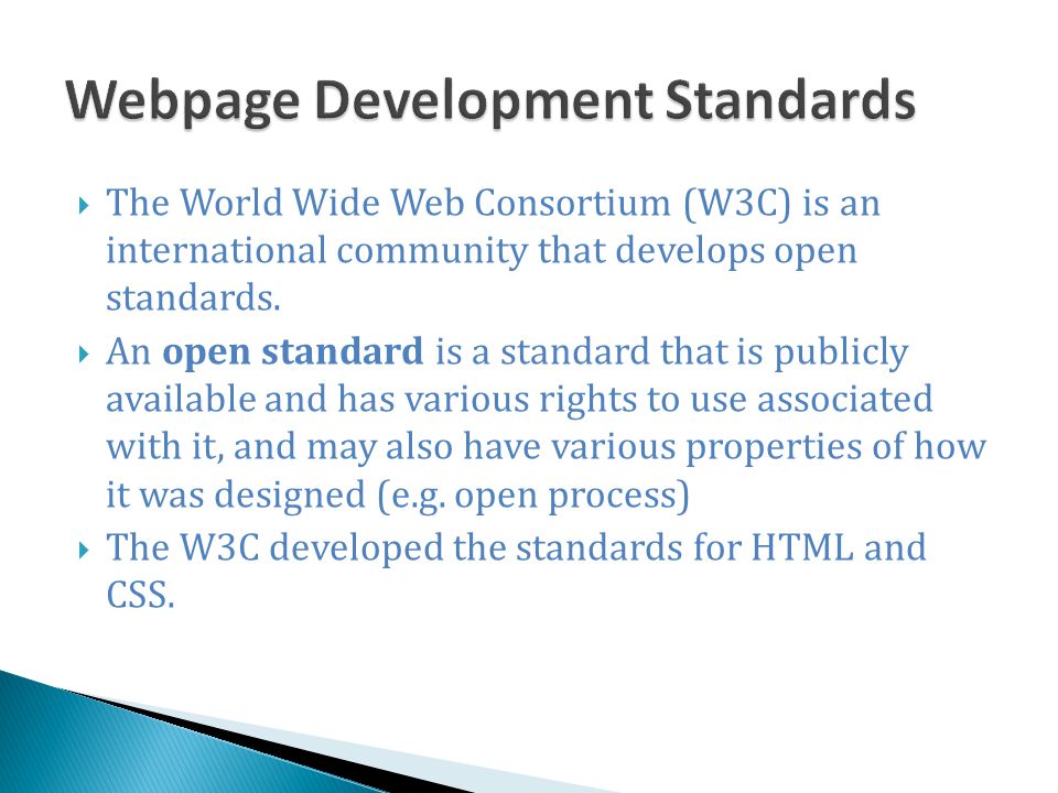 Webpage Development Standards