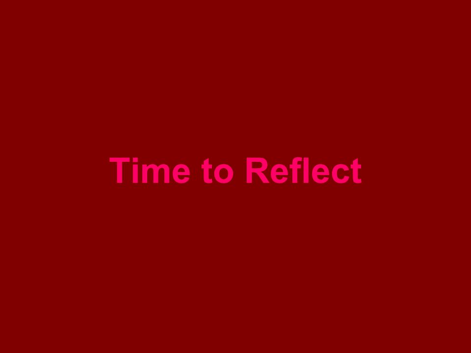 Time to Reflect
