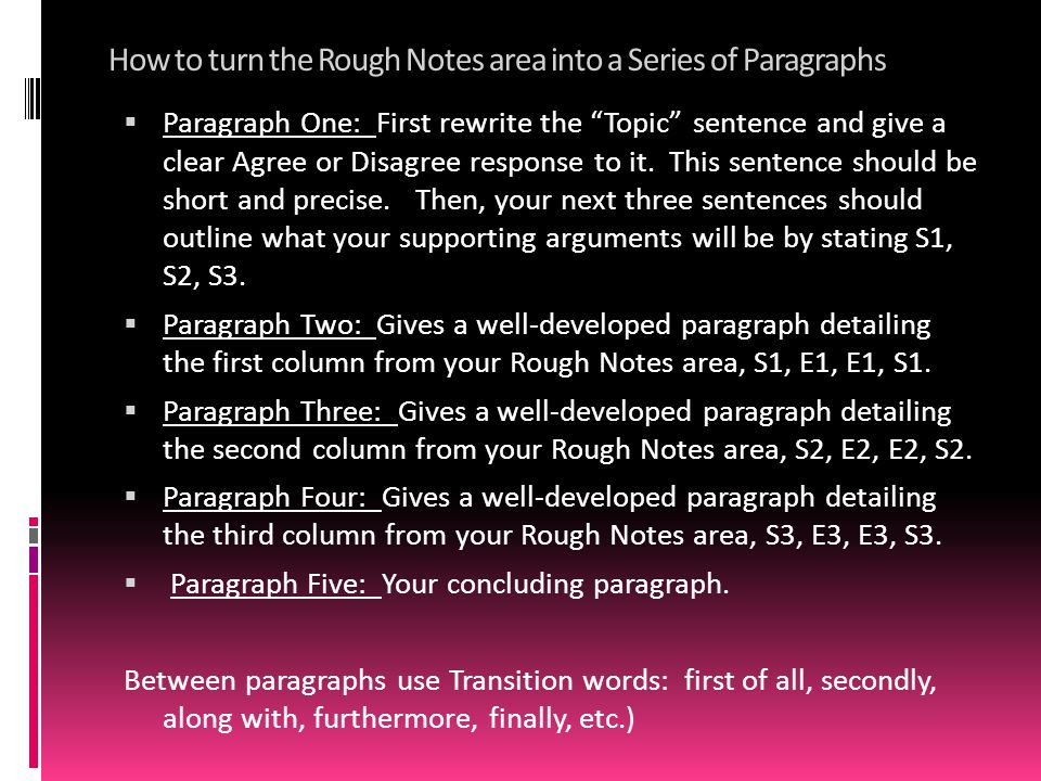 How to turn the Rough Notes area into a Series of Paragraphs