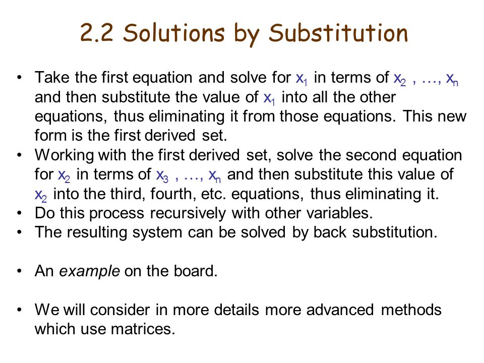 2.2 Solutions by Substitution