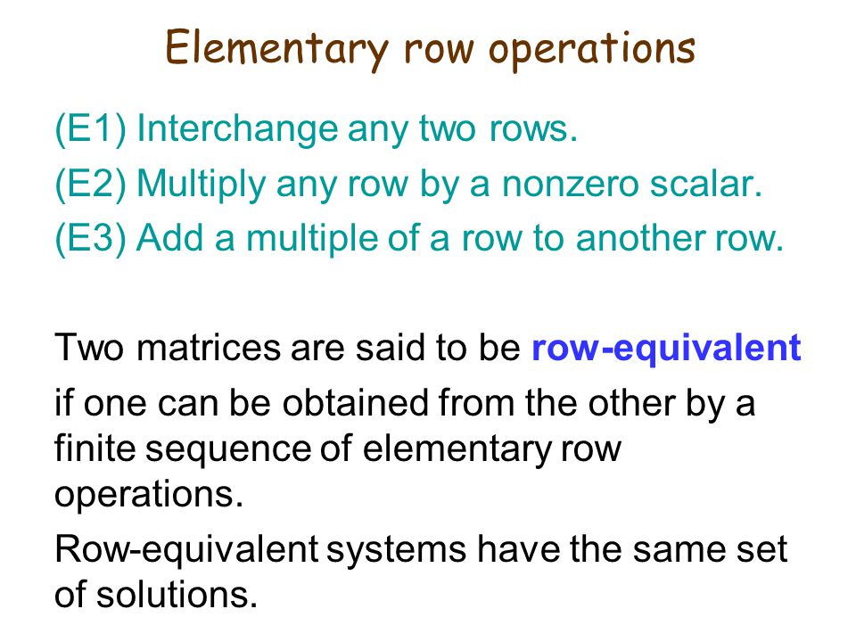 Elementary row operations