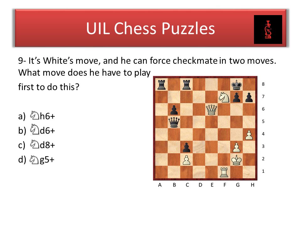 Chess Puzzle #9: Checkmate In 1 Move, White To Play