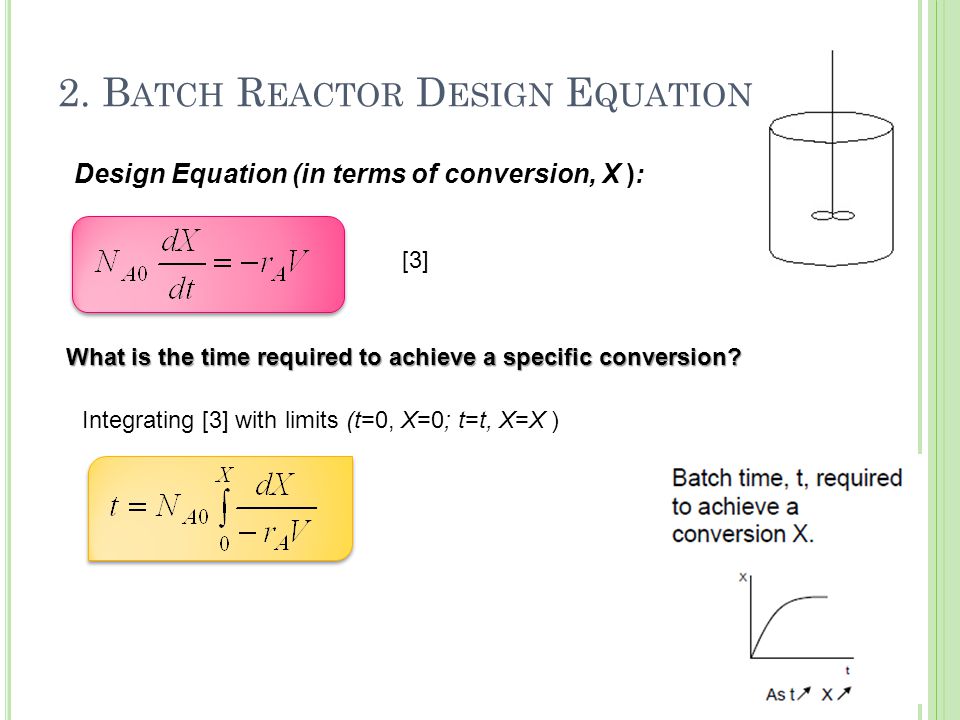 2. Batch Reactor Design Equation