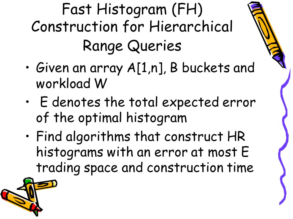 Fast Histogram (FH) Construction for Hierarchical Range Queries