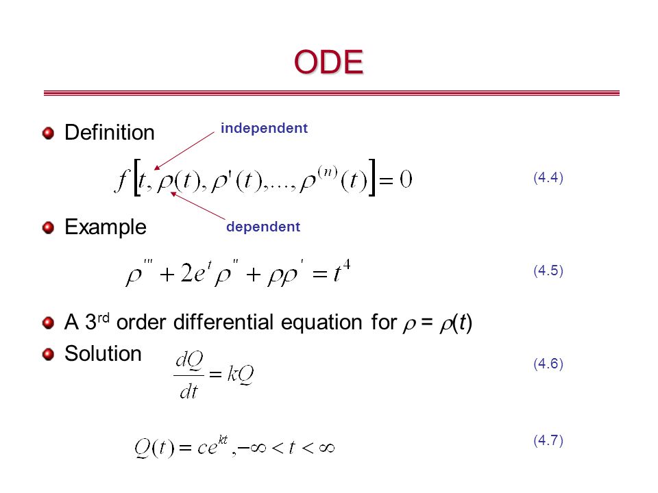 Differential examples ordinary equations Differential Equations