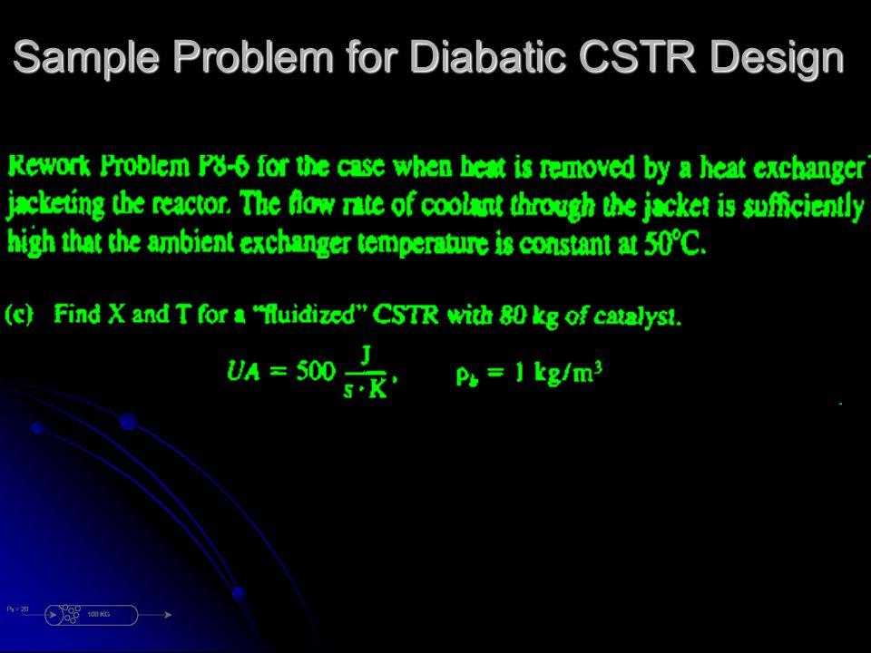Sample Problem for Diabatic CSTR Design