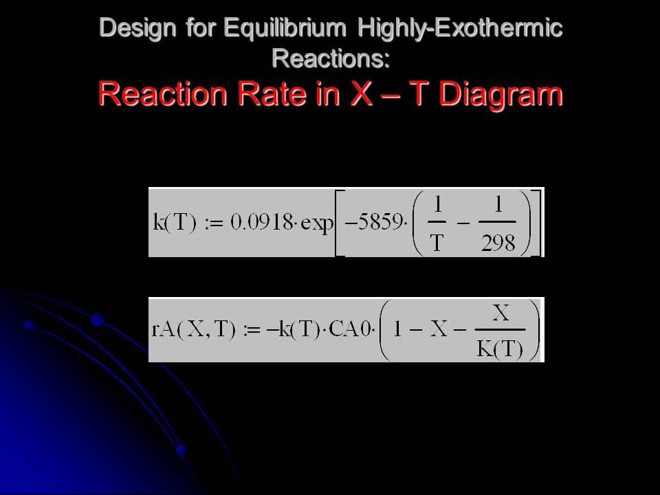 Design for Equilibrium Highly-Exothermic Reactions: Reaction Rate in X – T Diagram