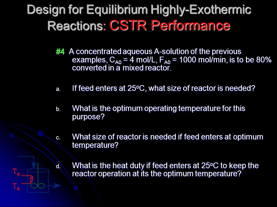 Design for Equilibrium Highly-Exothermic Reactions: CSTR Performance