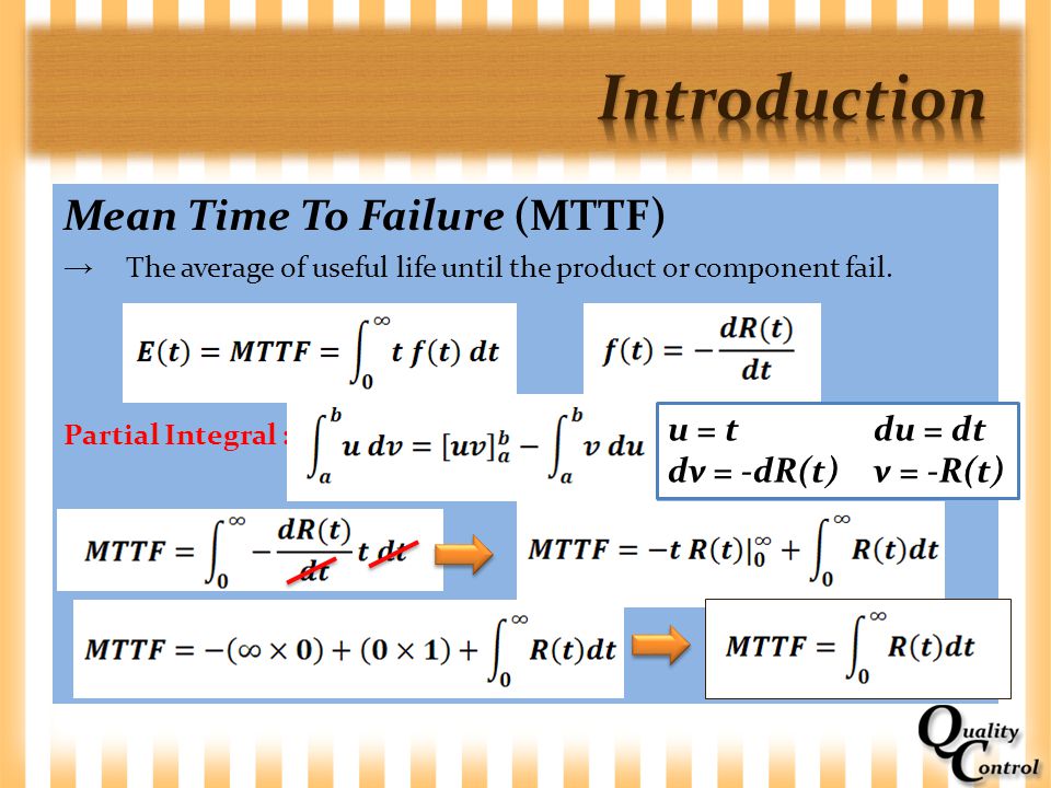 Integral part of life. MTTF. MTTF формула. Формула расчета MTTF. MTBF MTTR MTTF.