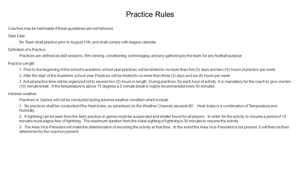 Practice Rules