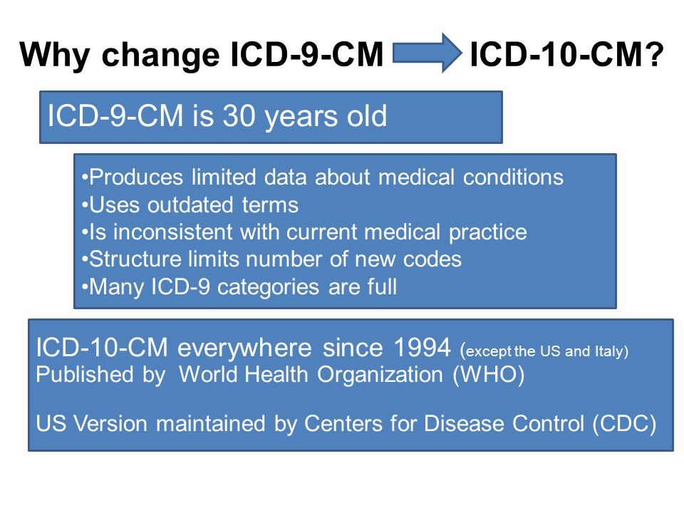 Why change ICD-9-CM ICD-10-CM