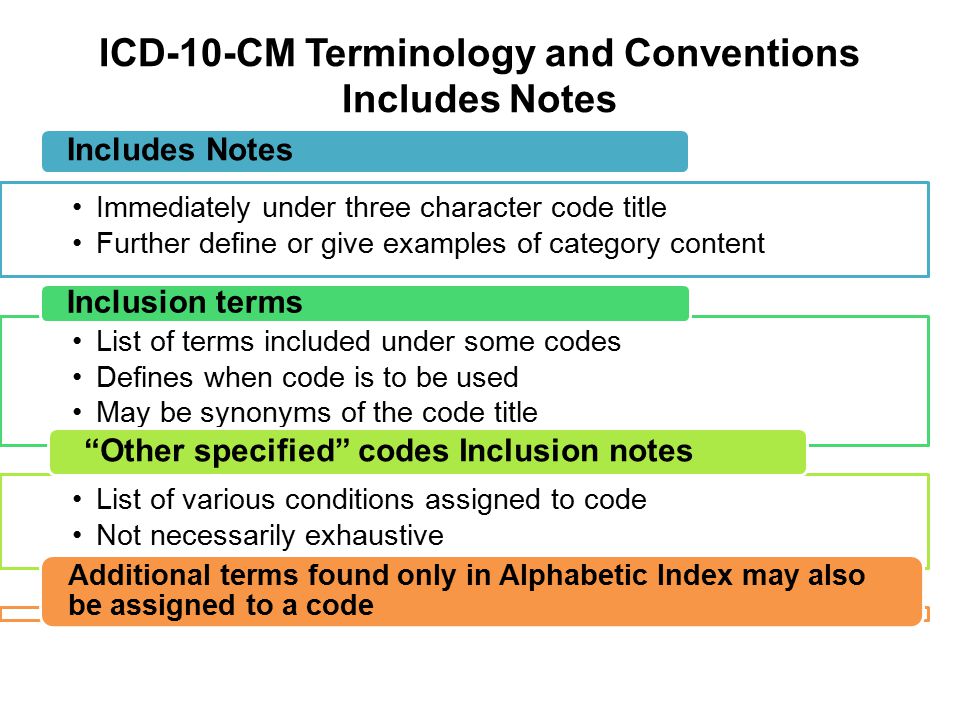 ICD-10-CM Terminology and Conventions Includes Notes