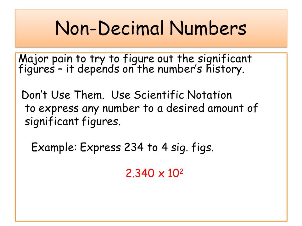 Non-Decimal Numbers
