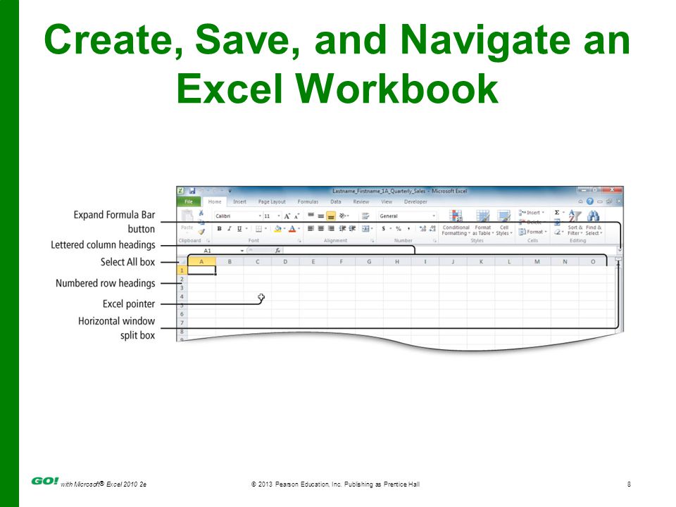Create, Save, and Navigate an Excel Workbook