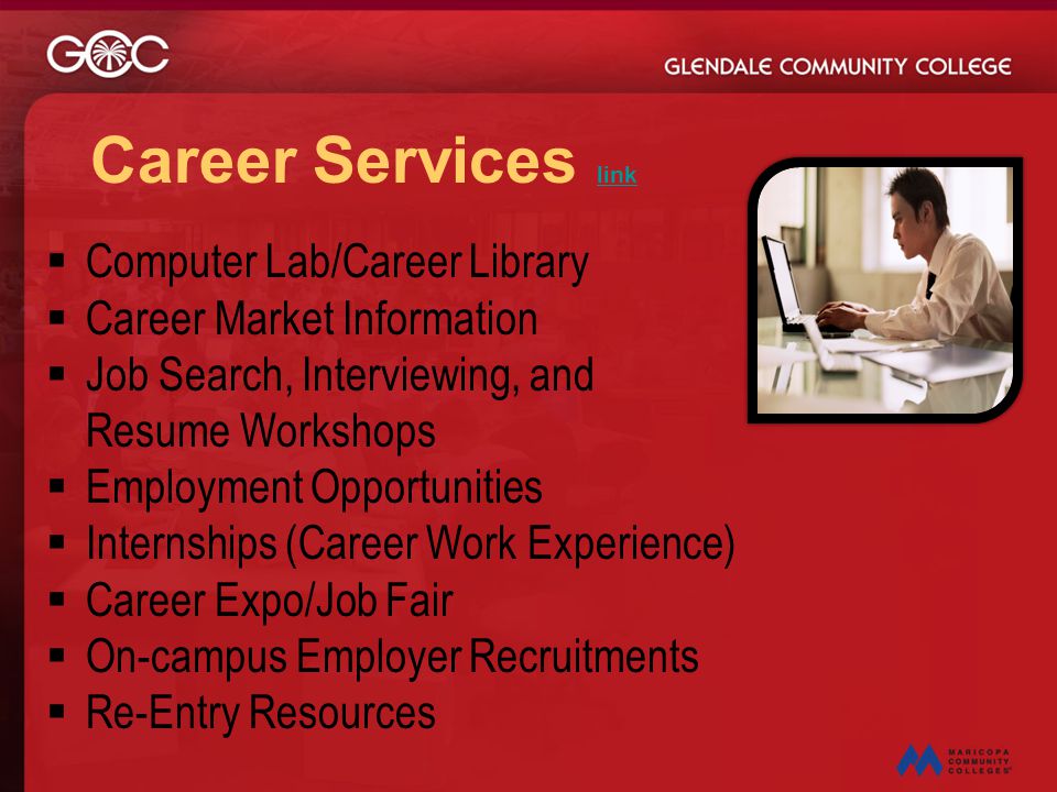 Career Services link Computer Lab/Career Library
