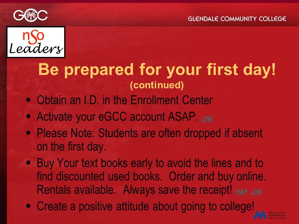 Be prepared for your first day! (continued)