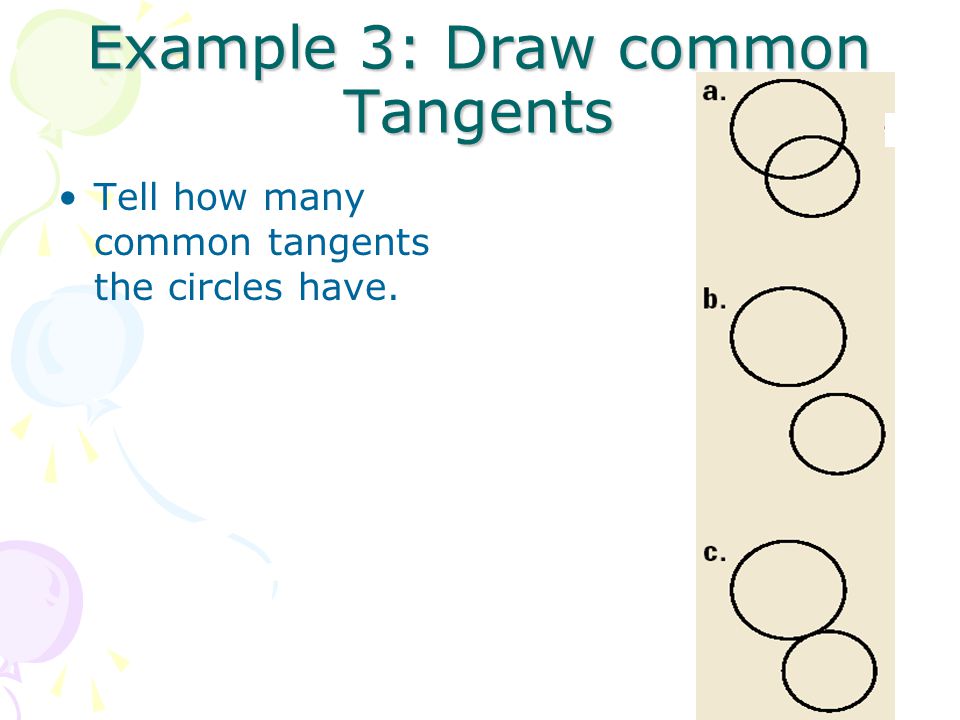 Example 3: Draw common Tangents