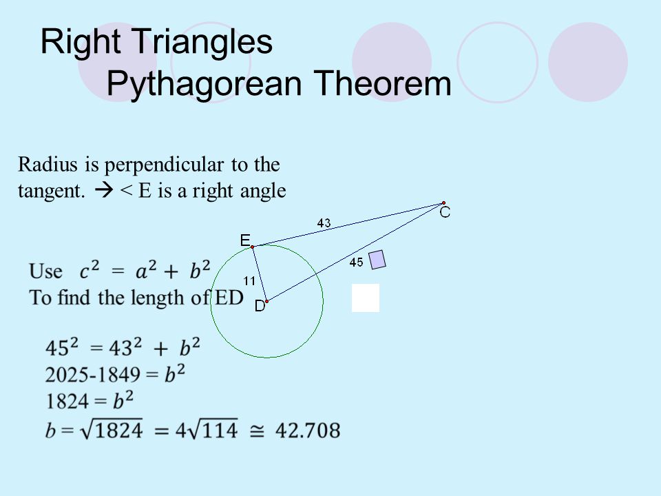 Right Triangles Pythagorean Theorem