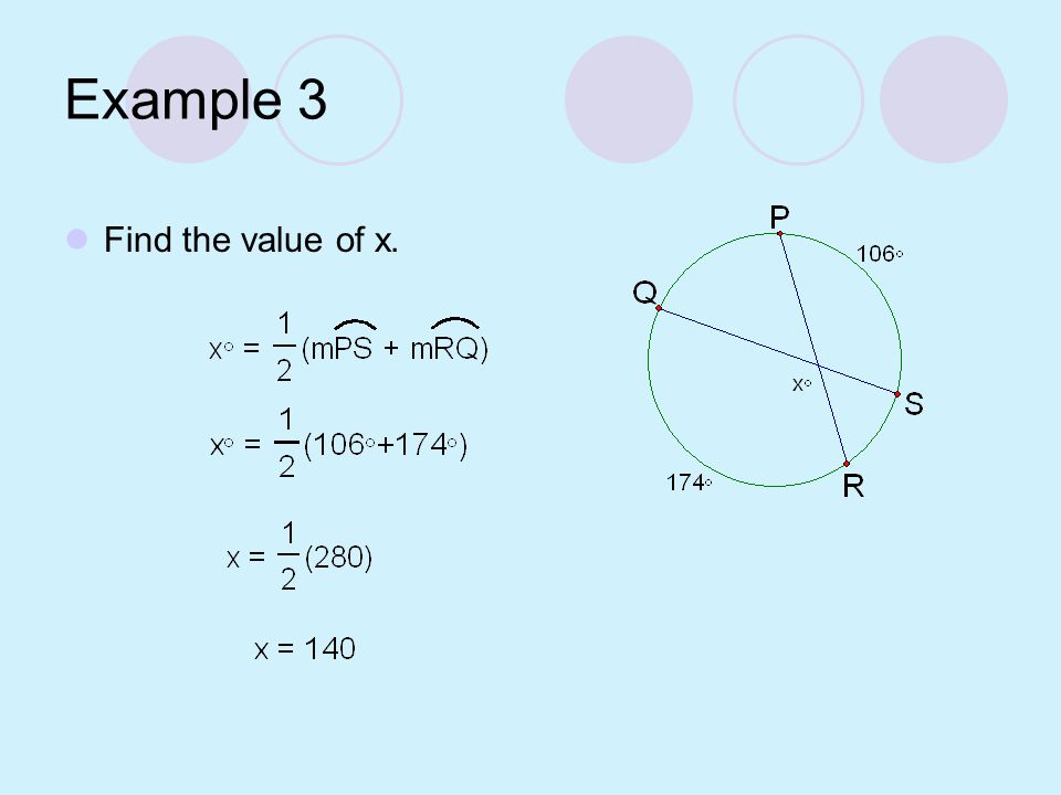 Example 3 Find the value of x.