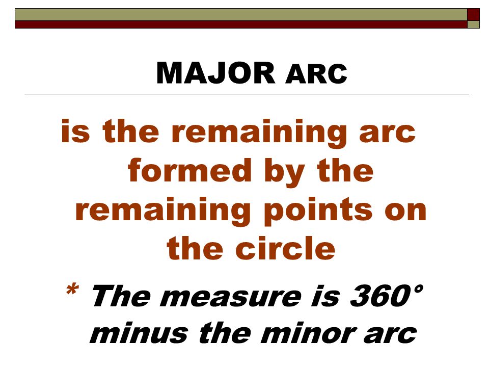 is the remaining arc formed by the remaining points on the circle