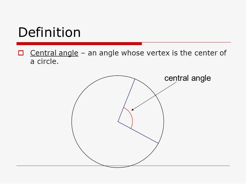 Definition central angle