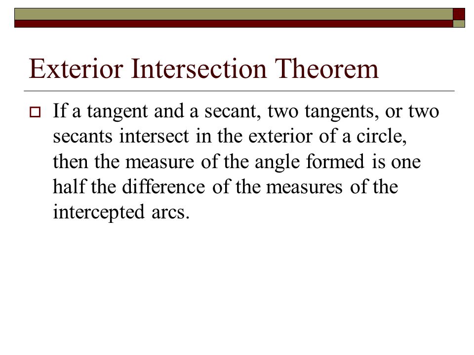 Exterior Intersection Theorem