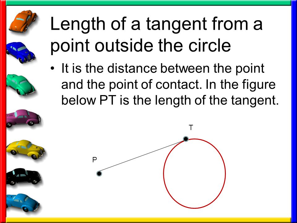 Length of a tangent from a point outside the circle