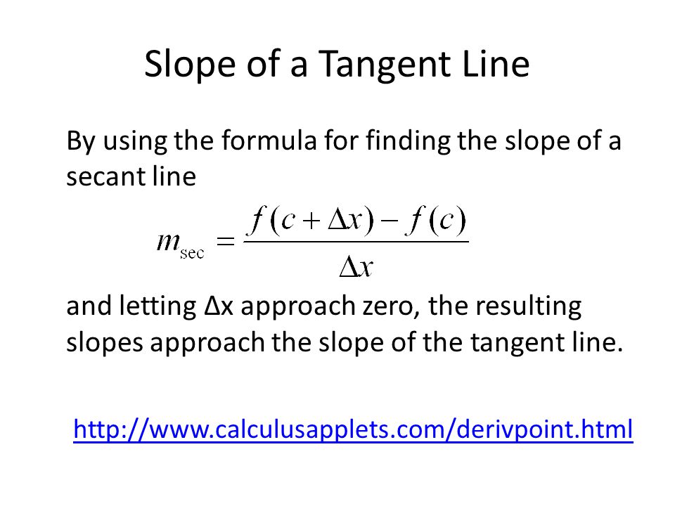 Sec. 2.1: The Derivative and the Tangent Line - ppt download