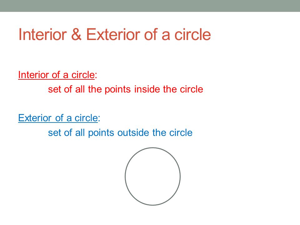 Interior & Exterior of a circle