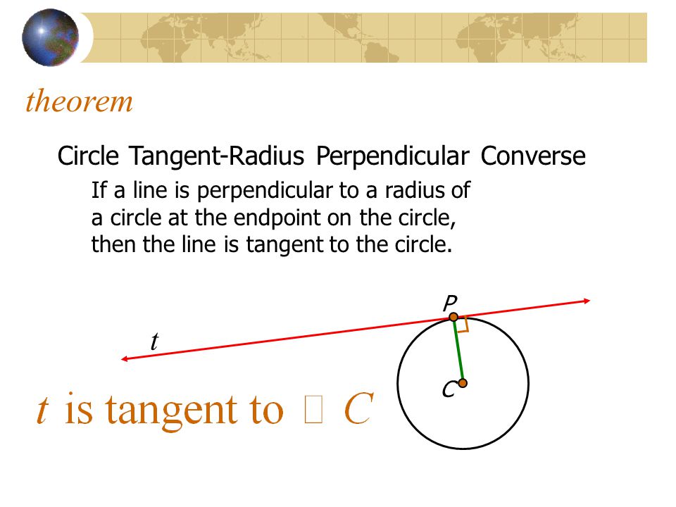theorem t Circle Tangent-Radius Perpendicular Converse