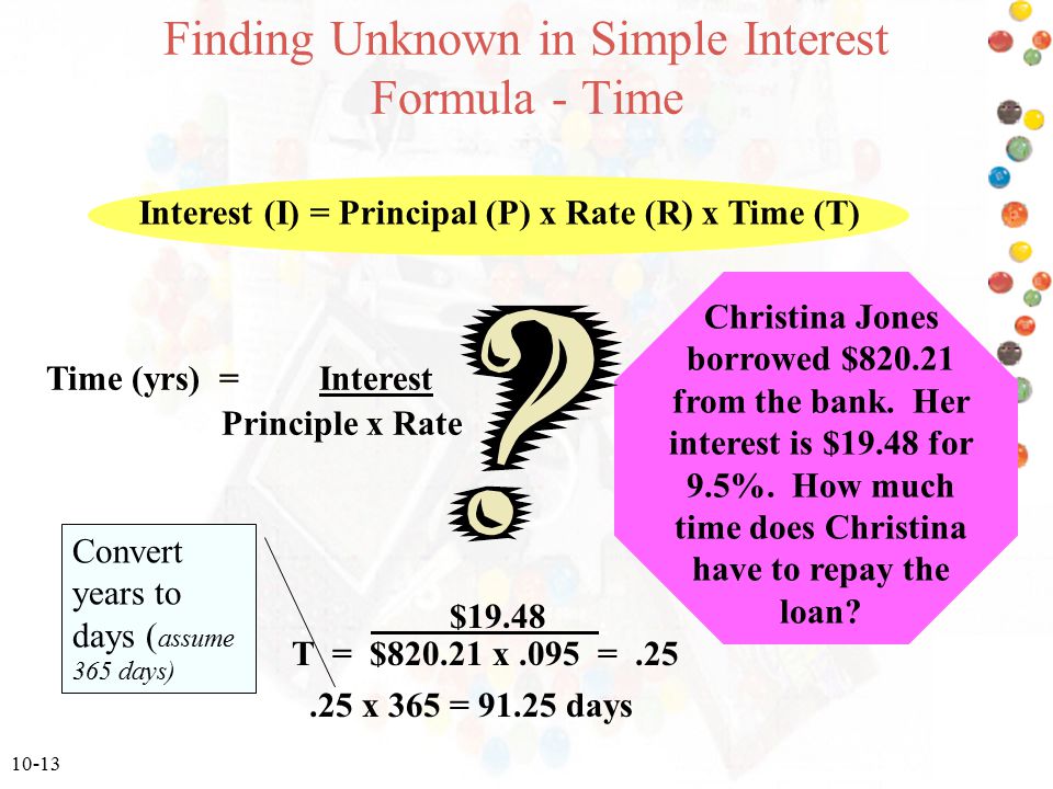 Finding Unknown in Simple Interest Formula - Time