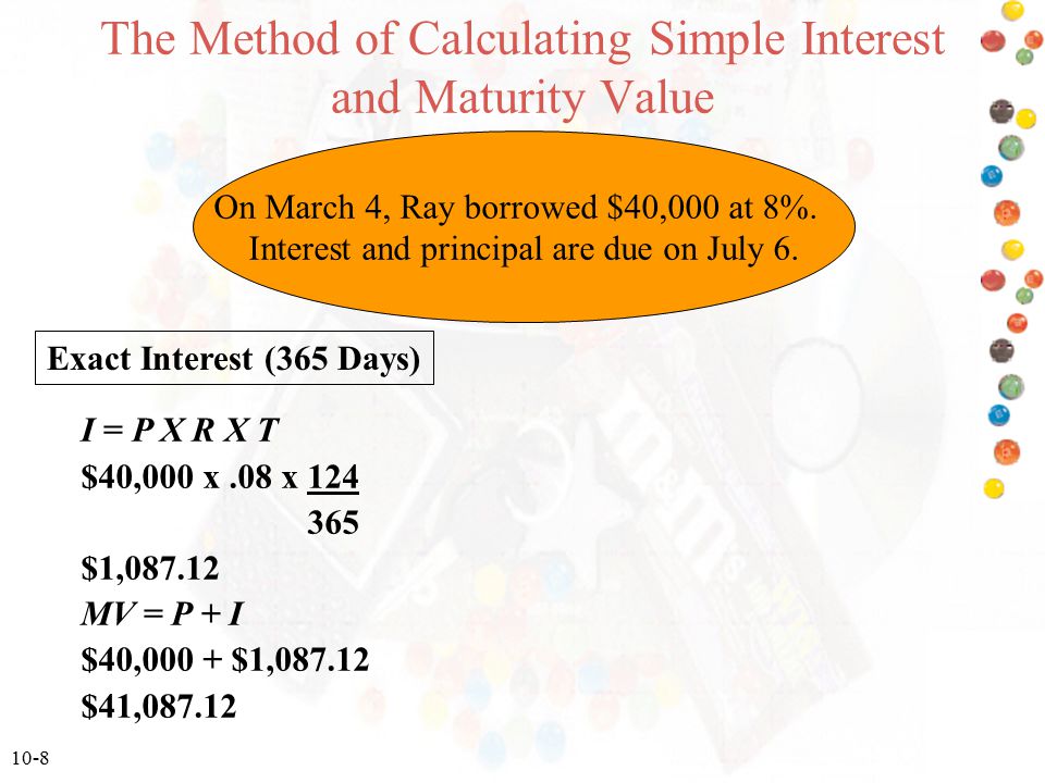 The Method of Calculating Simple Interest and Maturity Value