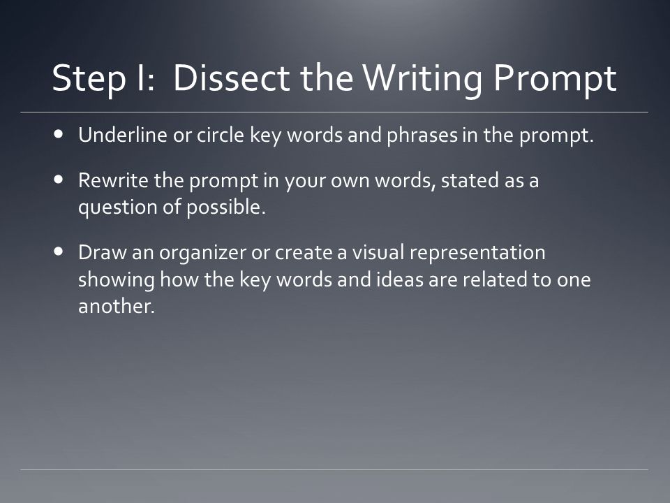 Step I: Dissect the Writing Prompt