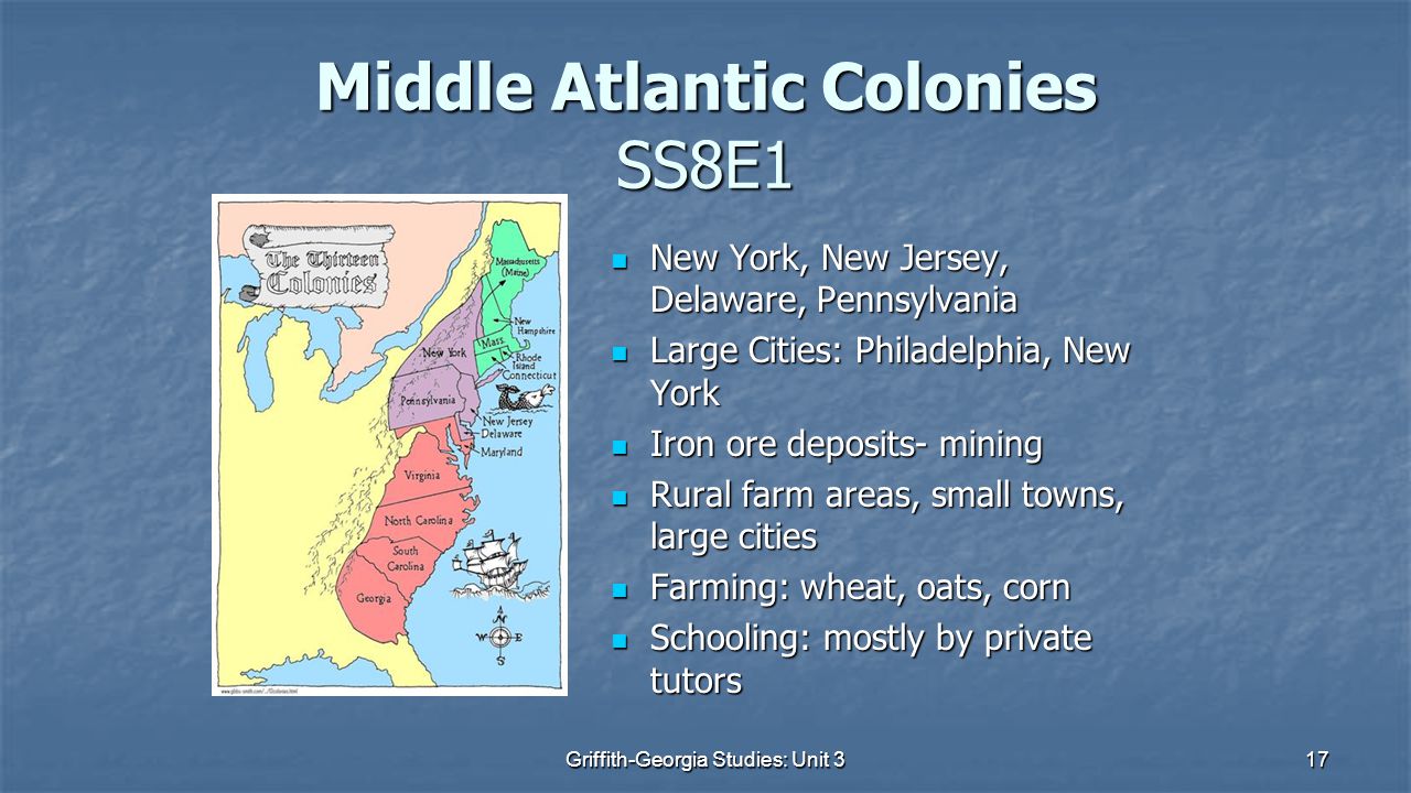 Middle Atlantic Colonies SS8E1