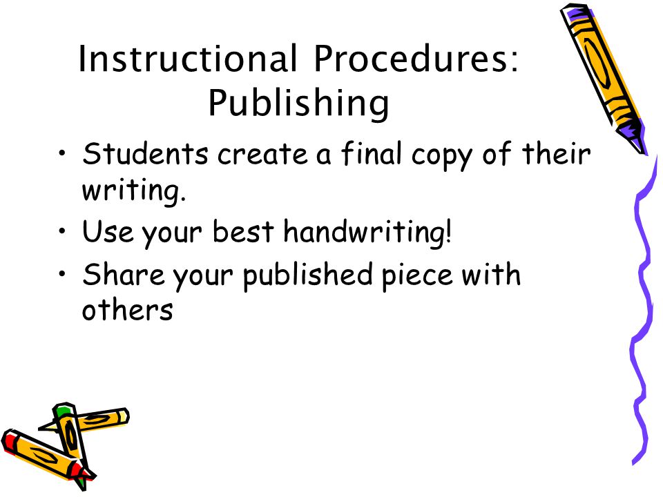 Instructional Procedures: Publishing