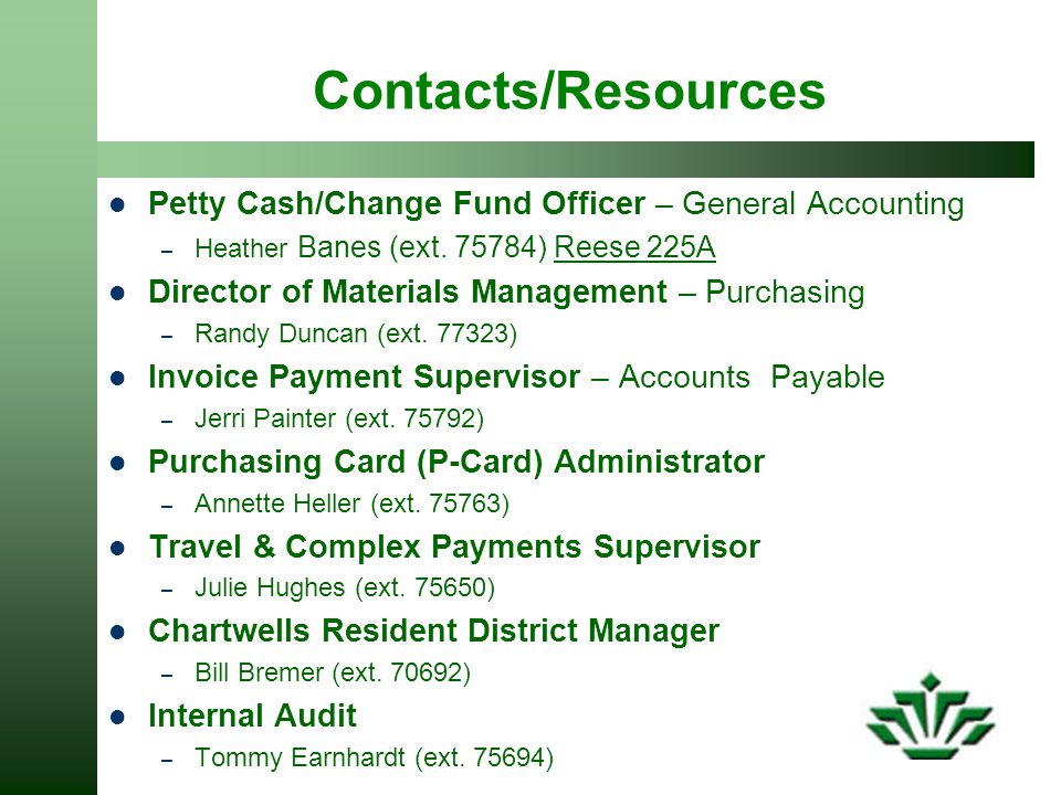 Petty Cash Change Fund Policies Procedures Ppt Video Online Download