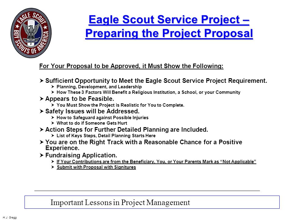 Eagle Scout Service Project –Preparing the Project Proposal