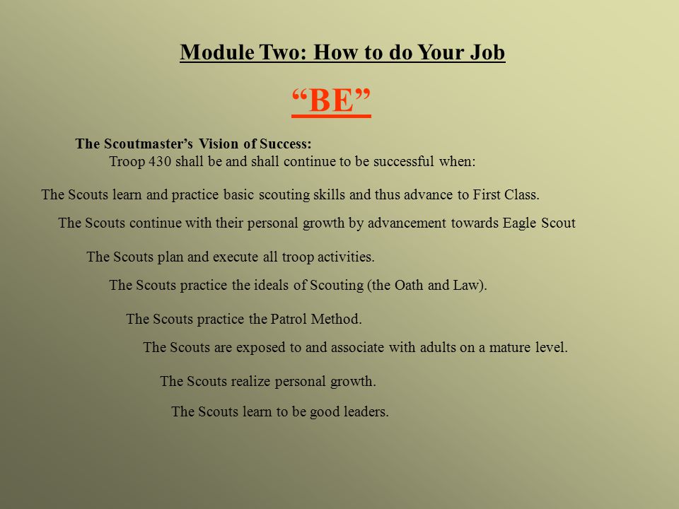 Module Two: How to do Your Job
