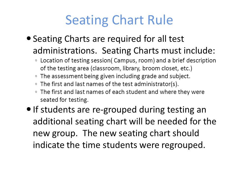 Testing Seating Chart