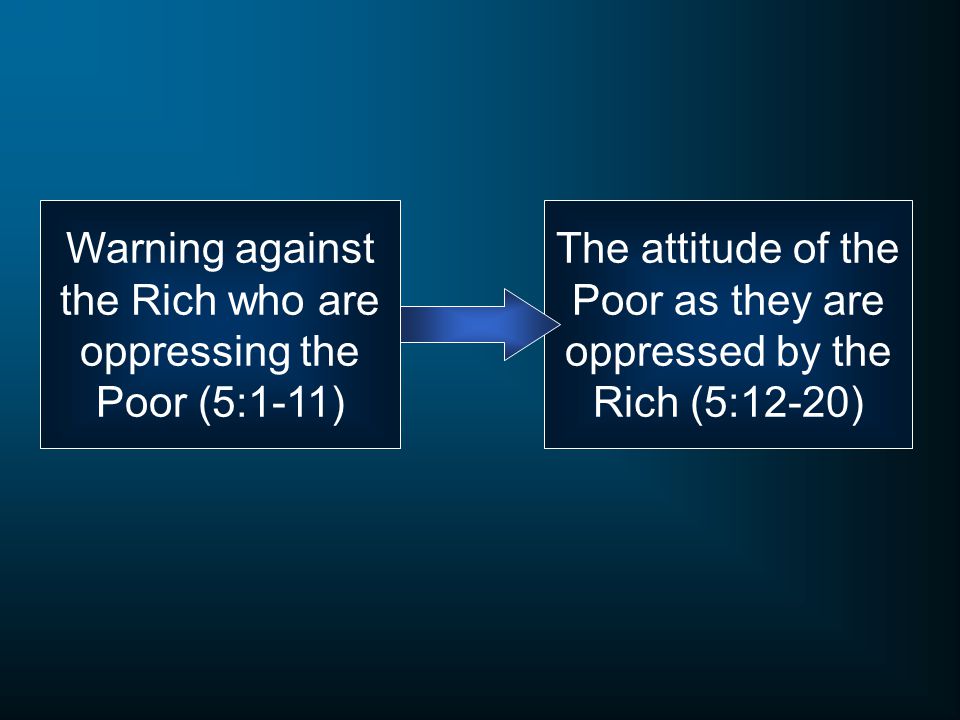 Warning against the Rich who are oppressing the Poor (5:1-11)
